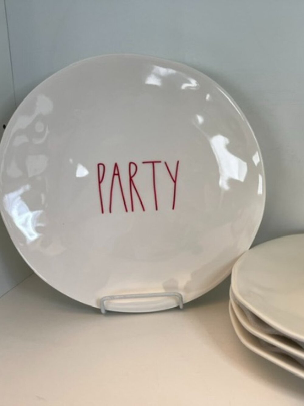 Rae Dunn Melamine "Party" Plates, 10", Set of 4, New
